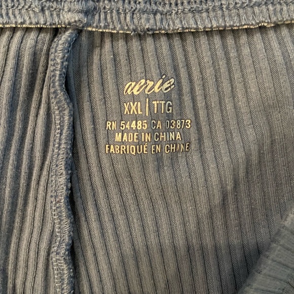 Aerie Blue Ribbed Flared Pants - Picture 2 of 2